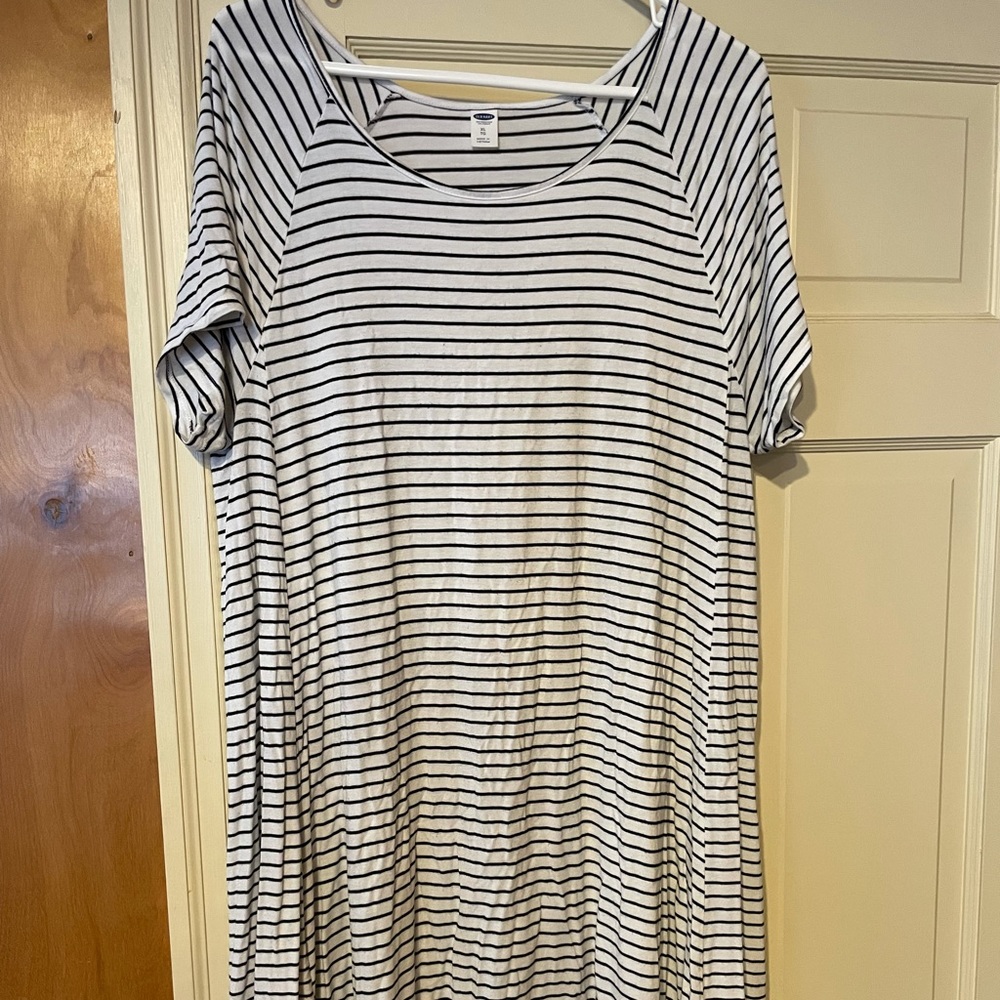Old Navy Striped Short-Sleeved Swing Dress